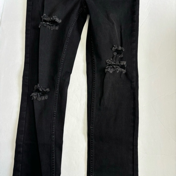 Free People Skinny Jeans Womens 28 Destroyed Distressed Black 30” Inseam - Picture 5 of 11